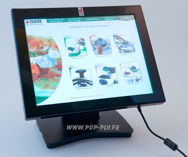 écran vidéo tactile Plv  La Plv dans les GMS et boutiques ecran active lcd video player active touch1